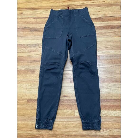 Spanx Women's M Gray Pant Twill Jogger Skinny Leg Slash Pockets Stretch Casual - Picture 1 of 8